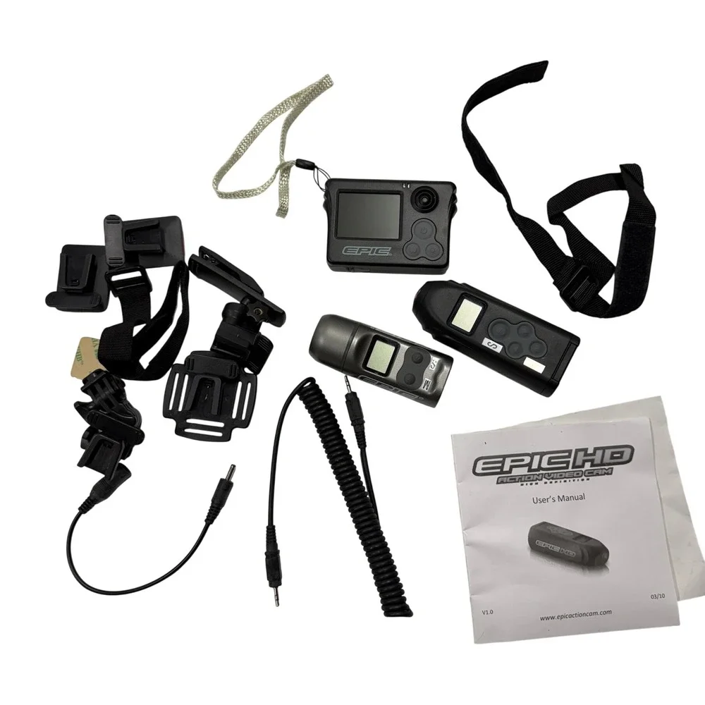 Epic HD Action Video Cam Bundle with Viewer Screen and Mounting Accessories